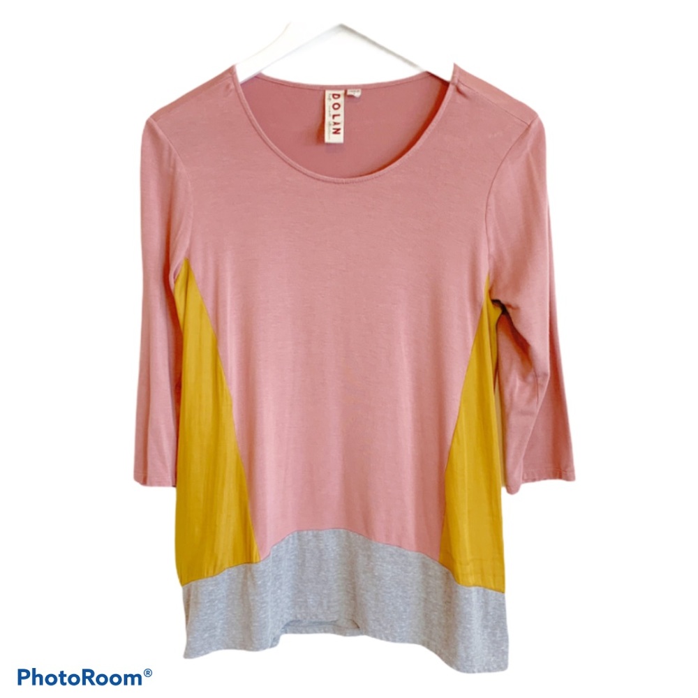 Anthropologie Dolan Mixed Media Color Block Top